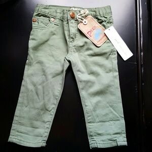 Peek 6-12mo olive baby jeans NWT